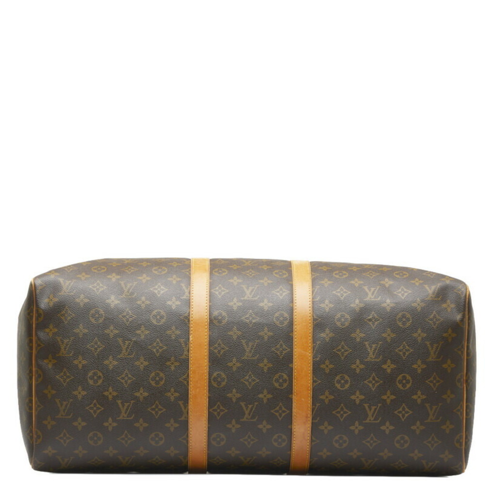LOUIS VUITTON Monogram Keepall 55 Boston Bag M41424 Brown PVC Leather Ladies - Picture 4 of 10